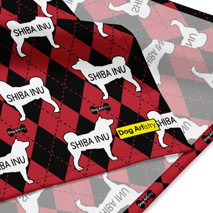 Shiba Inu Red and Black All-over print bandana