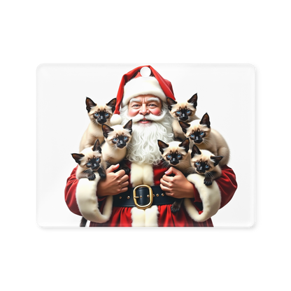 Siamese Kittens with Santa Claus Acrylic Ornament