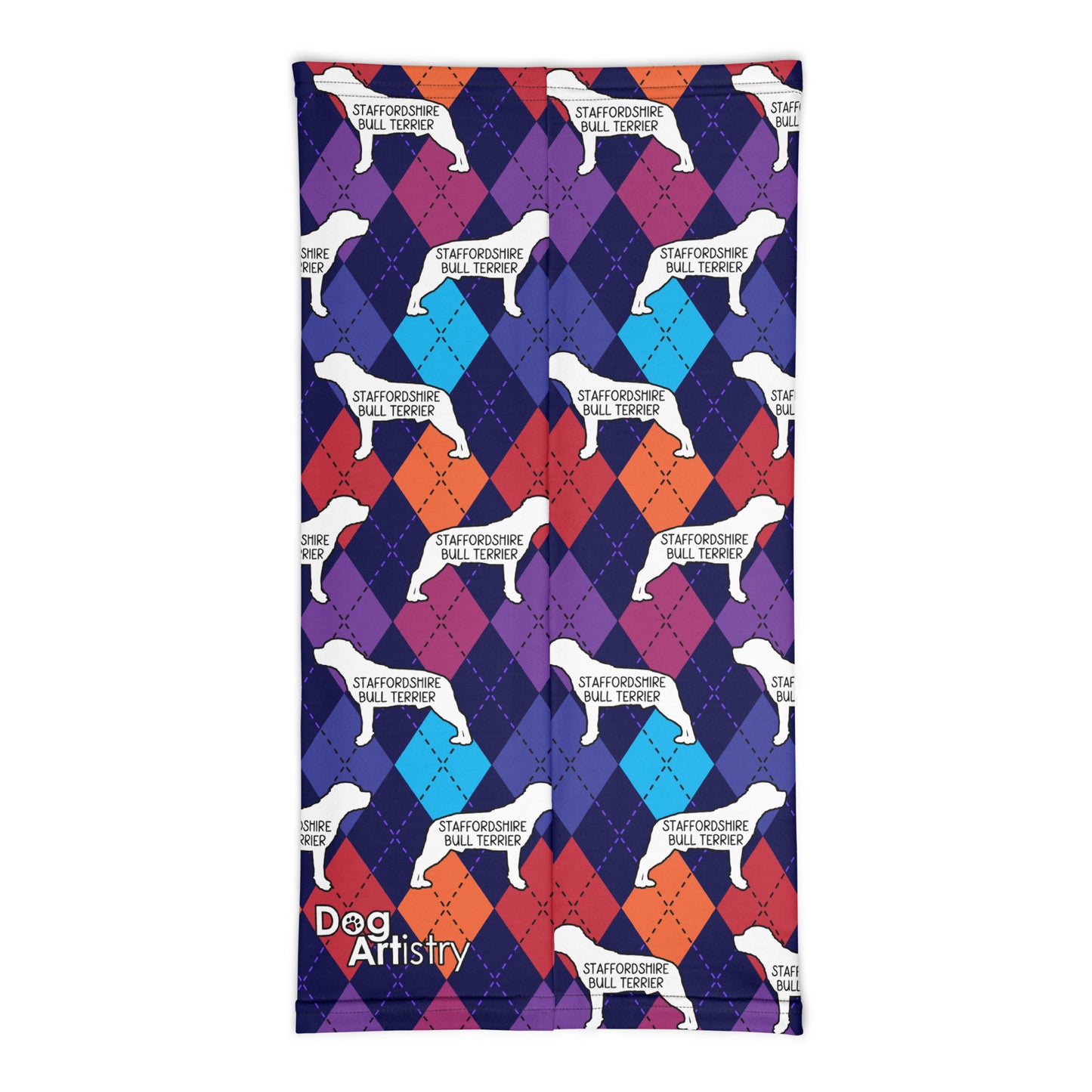 Staffordshire Bull Terrier Colorful Argyle Neck Gaiter