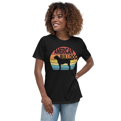 Sunset American Bulldog Women's Relaxed T-Shirt