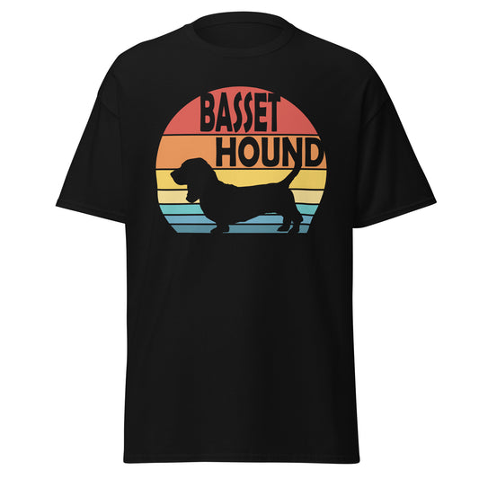 Sunset Basset Hound Men's classic tee