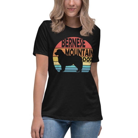 Sunset Bernese Mountain Dog Women's Relaxed T-Shirt