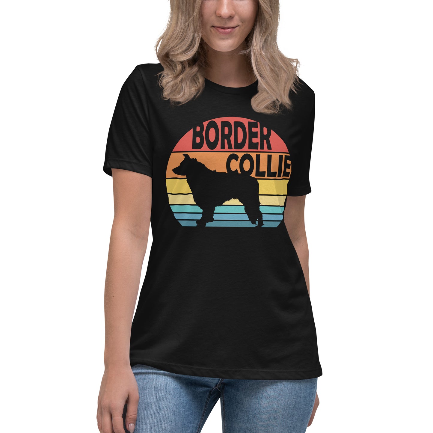 Sunset Border Collie Women's Relaxed T-Shirt