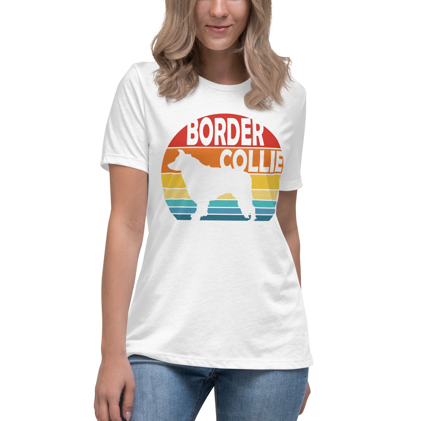 Sunset Border Collie Women's Relaxed T-Shirt