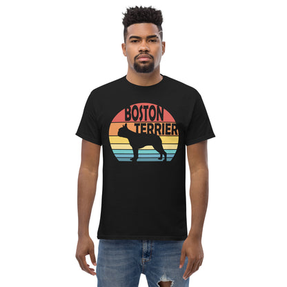 Sunset Boston Terrier Men's classic tee