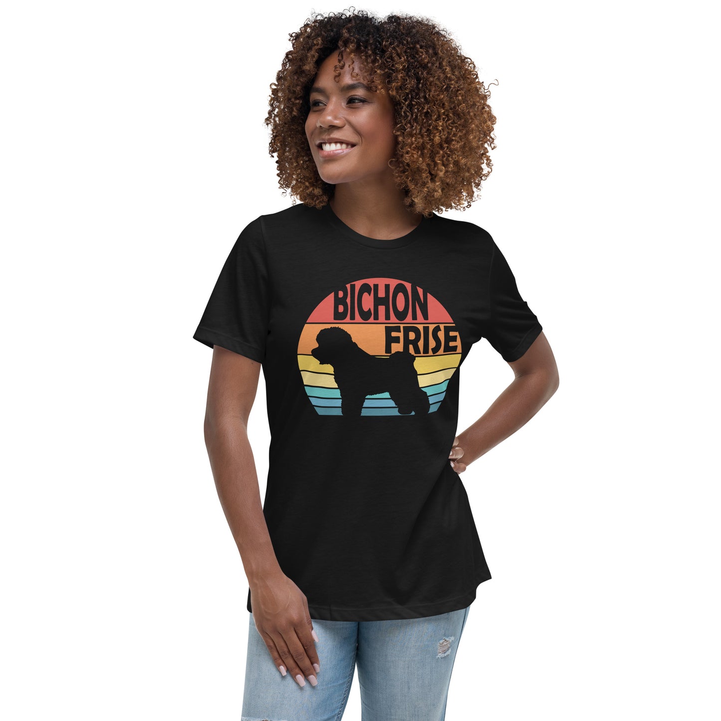 Sunset Bichon Frise Women's Relaxed T-Shirt