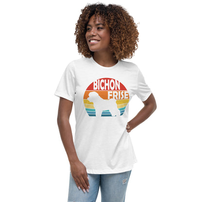 Sunset Bichon Frise Women's Relaxed T-Shirt