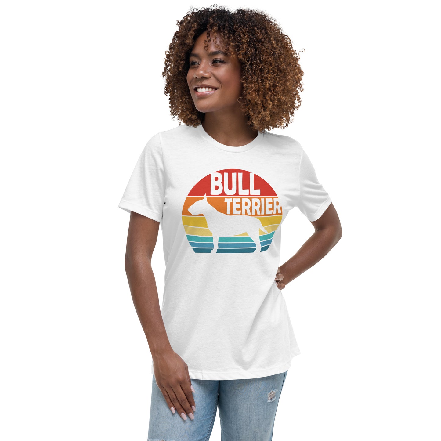 Sunset Bull Terrier Women's Relaxed T-Shirt