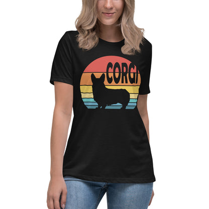 Sunset Corgi Women's Relaxed T-Shirt