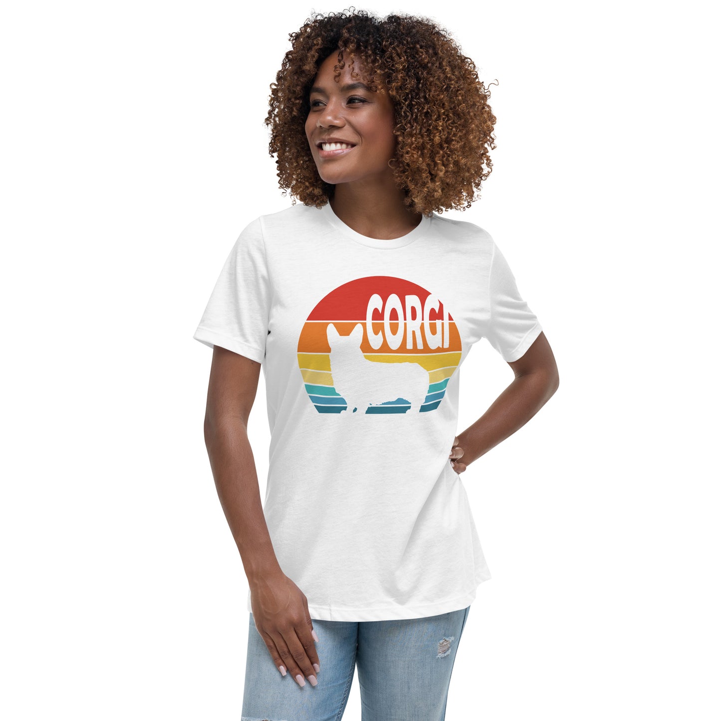 Sunset Corgi Women's Relaxed T-Shirt