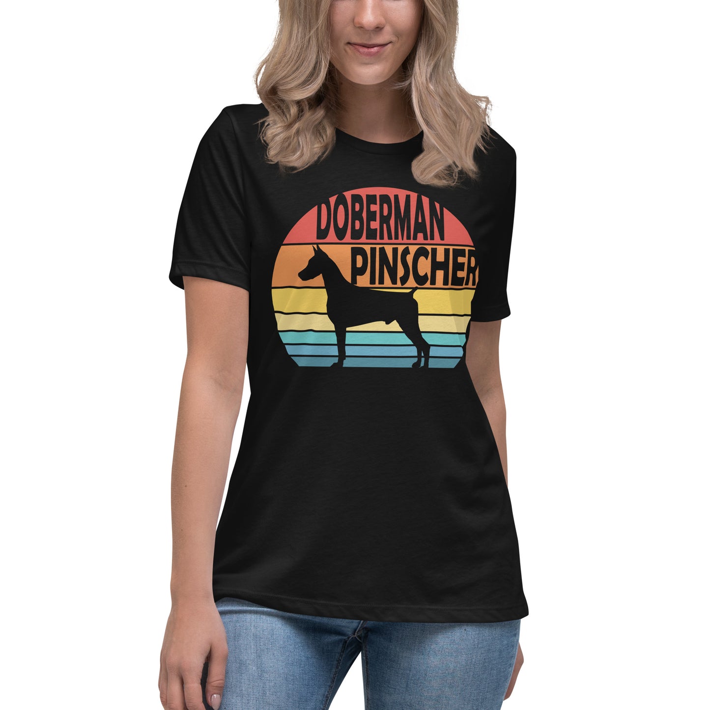 Sunset Doberman Pinscher Women's Relaxed T-Shirt