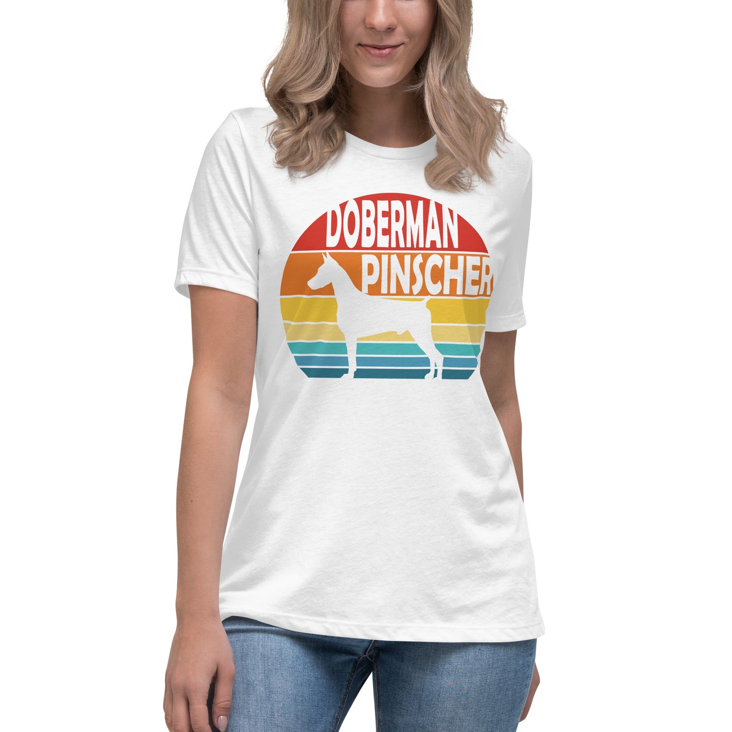 Sunset Doberman Pinscher Women's Relaxed T-Shirt