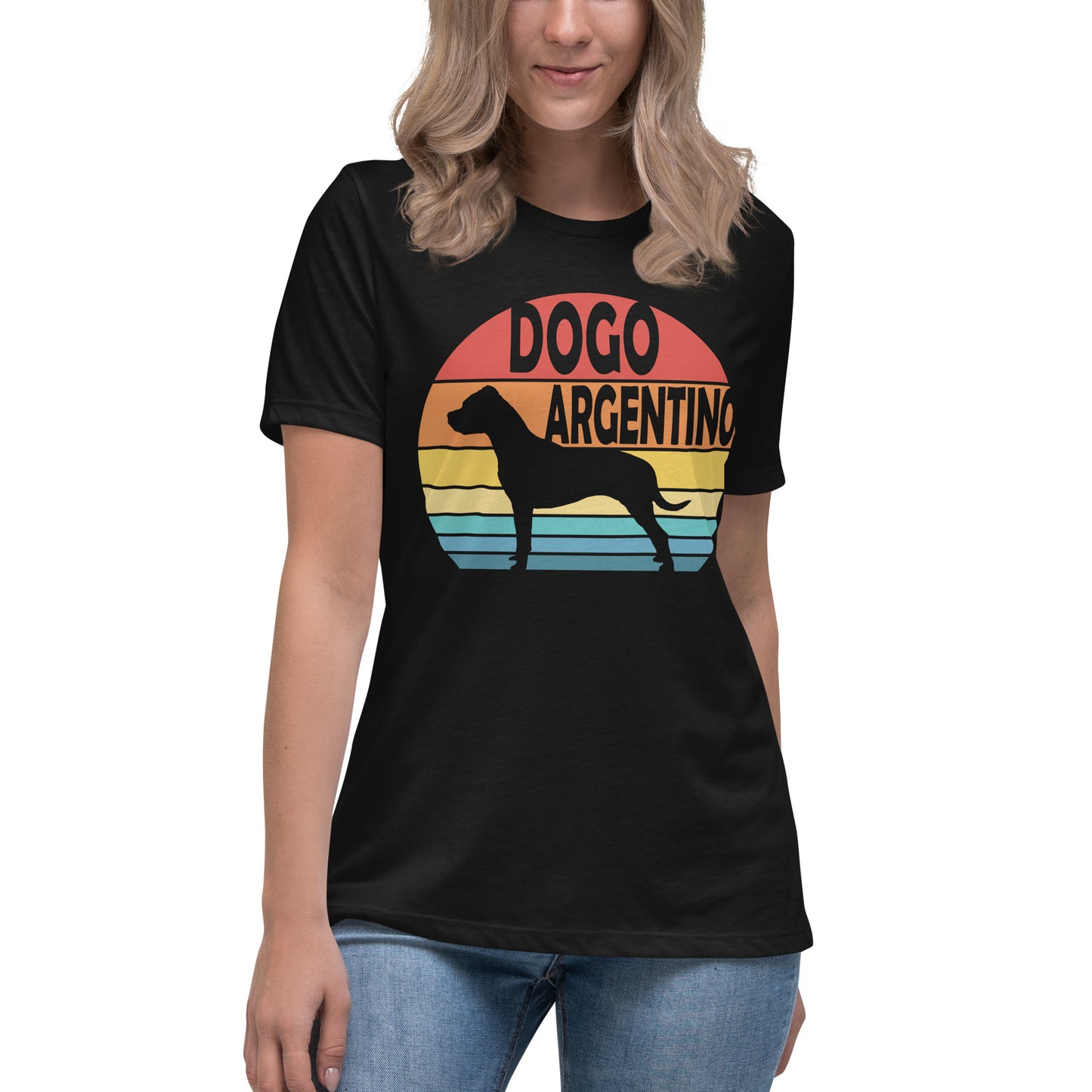 Sunset Dogo Argentino Women's Relaxed T-Shirt