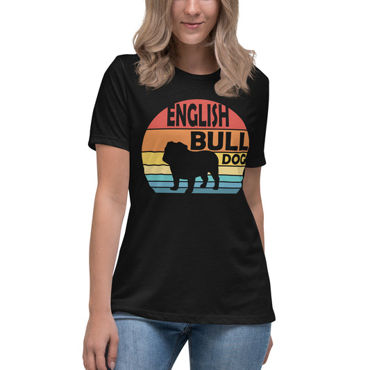 Sunset English Bulldog Women's Relaxed T-Shirt