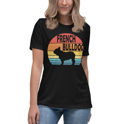 Sunset French Bulldog Women's Relaxed T-Shirt