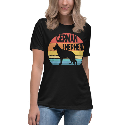 Sunset German Shepherd Women's Relaxed T-Shirt