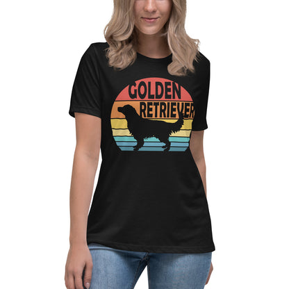 Sunset Golden Retriever Women's Relaxed T-Shirt