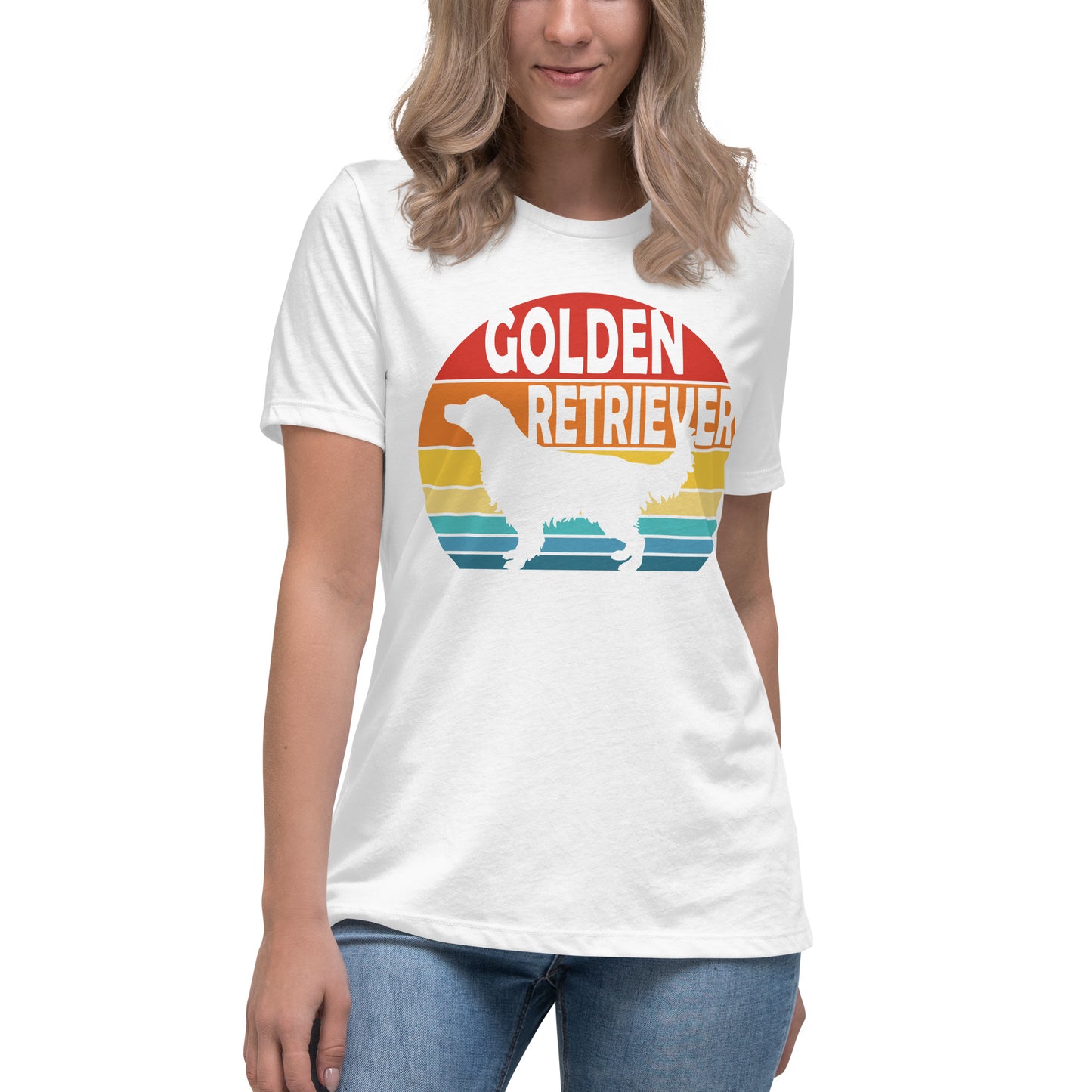 Sunset Golden Retriever Women's Relaxed T-Shirt