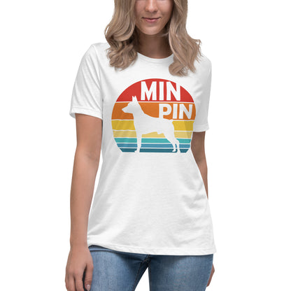 Sunset Min Pin Women's Relaxed T-Shirt
