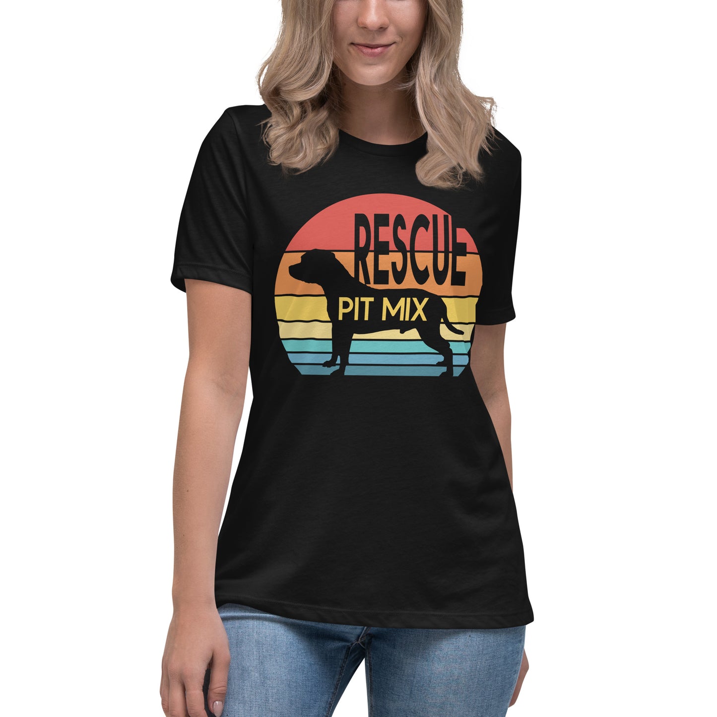 Sunset Rescue Pit Mix Women's Relaxed T-Shirt