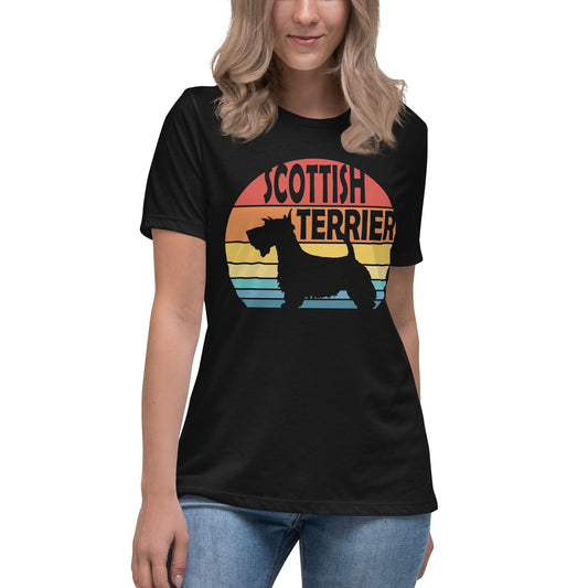 Sunset Scottish Terrier Women's Relaxed T-Shirt