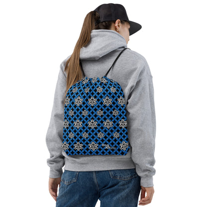 Taino Sun Blue Design Drawstring bag