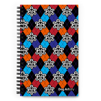 Taino Sun Colorful Argyle Spiral notebook