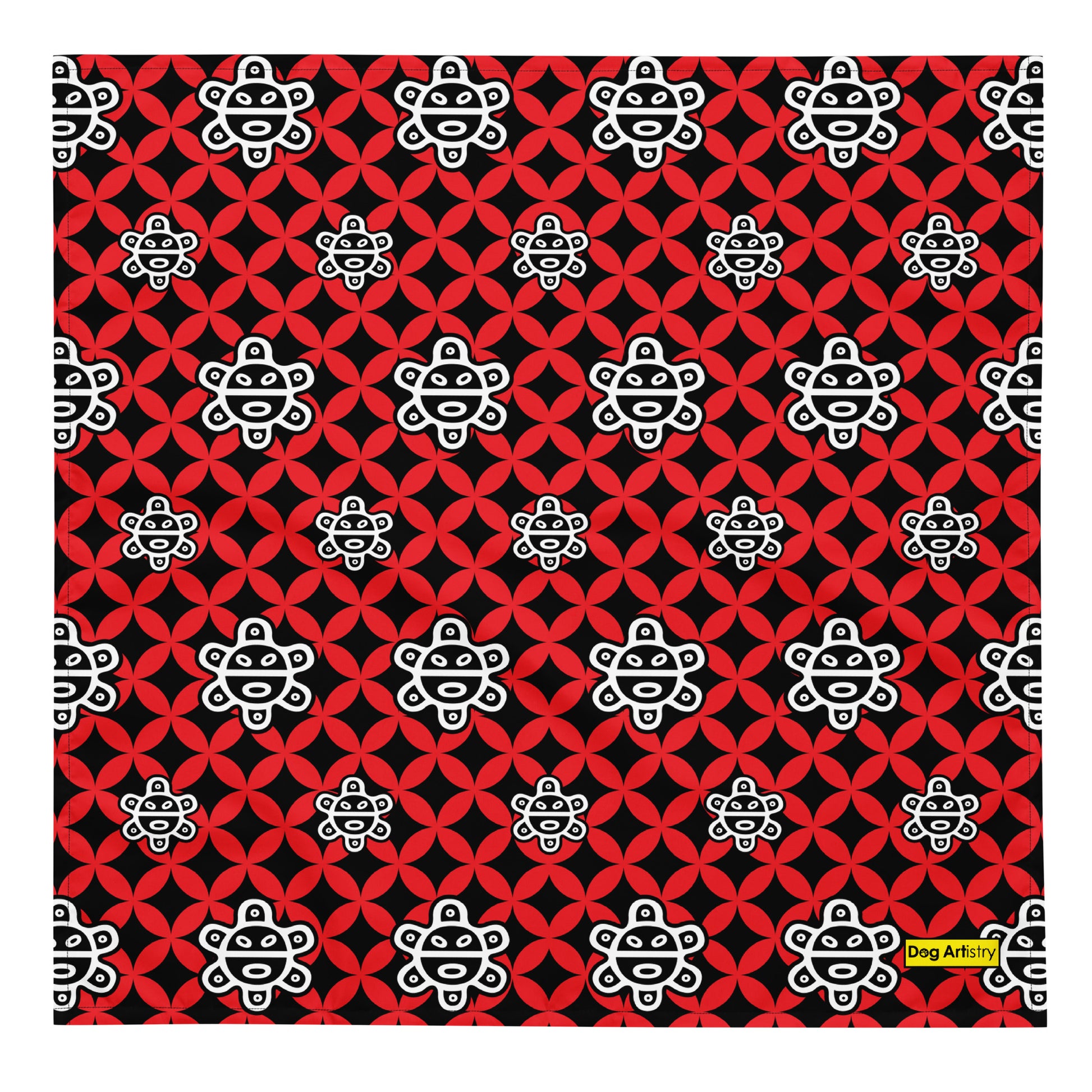 Puerto Rico Taino Sun red bandana designed by Dog Artistry.