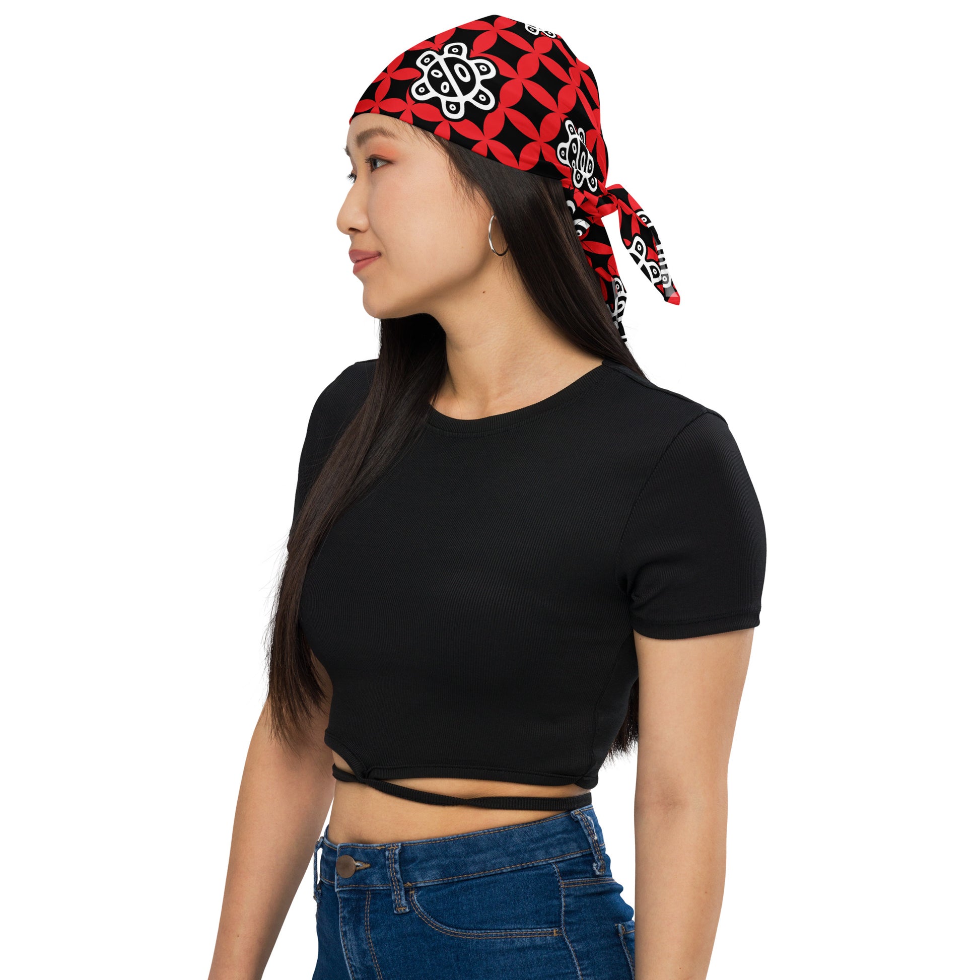 Puerto Rico Taino Sun red bandana designed by Dog Artistry.