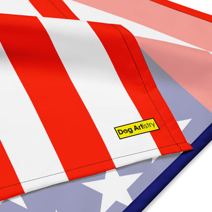 American Flag bandana for dog or people designed by Dog Artistry.