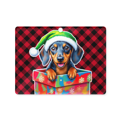 Dachshund Wearing Green Santa Hat Acrylic Ornament