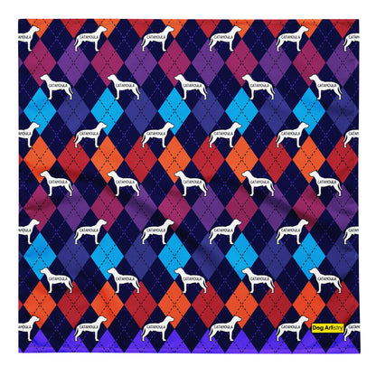 Colorful Argyle Catahoula All-over print bandana
