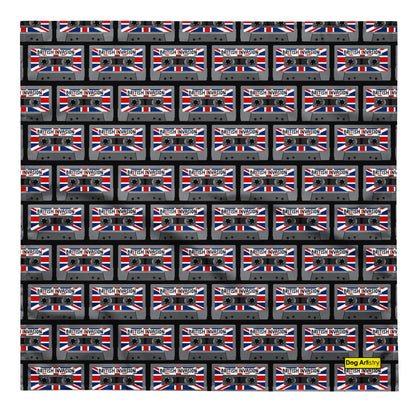 British Invasion (Black) Cassette Tapes with Union Jack Flag All-over print bandana