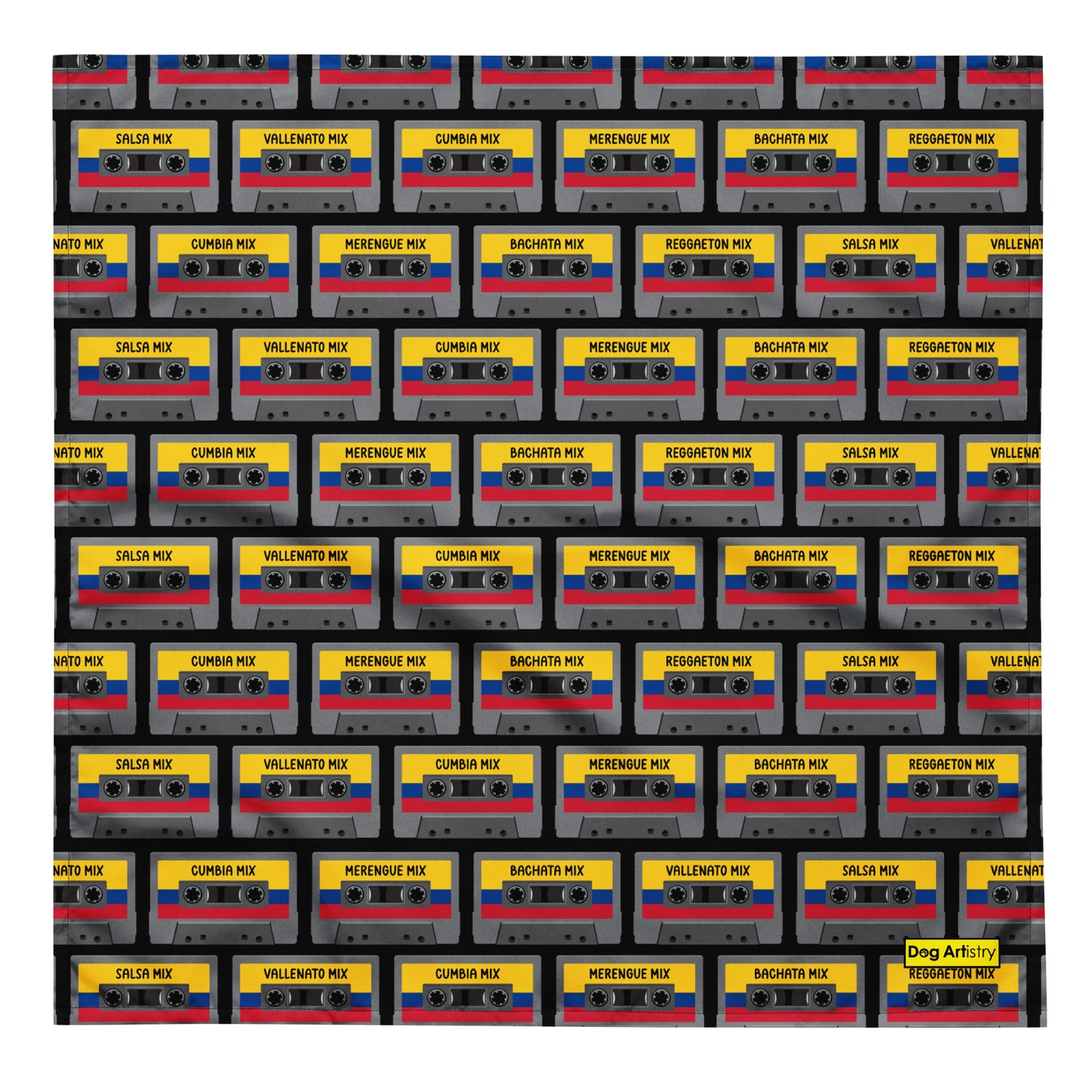 Colombian Flag Latin Music Cassette Tape All-over print bandana
