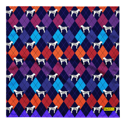 Colorful Argyle American Bulldog All-over print bandana