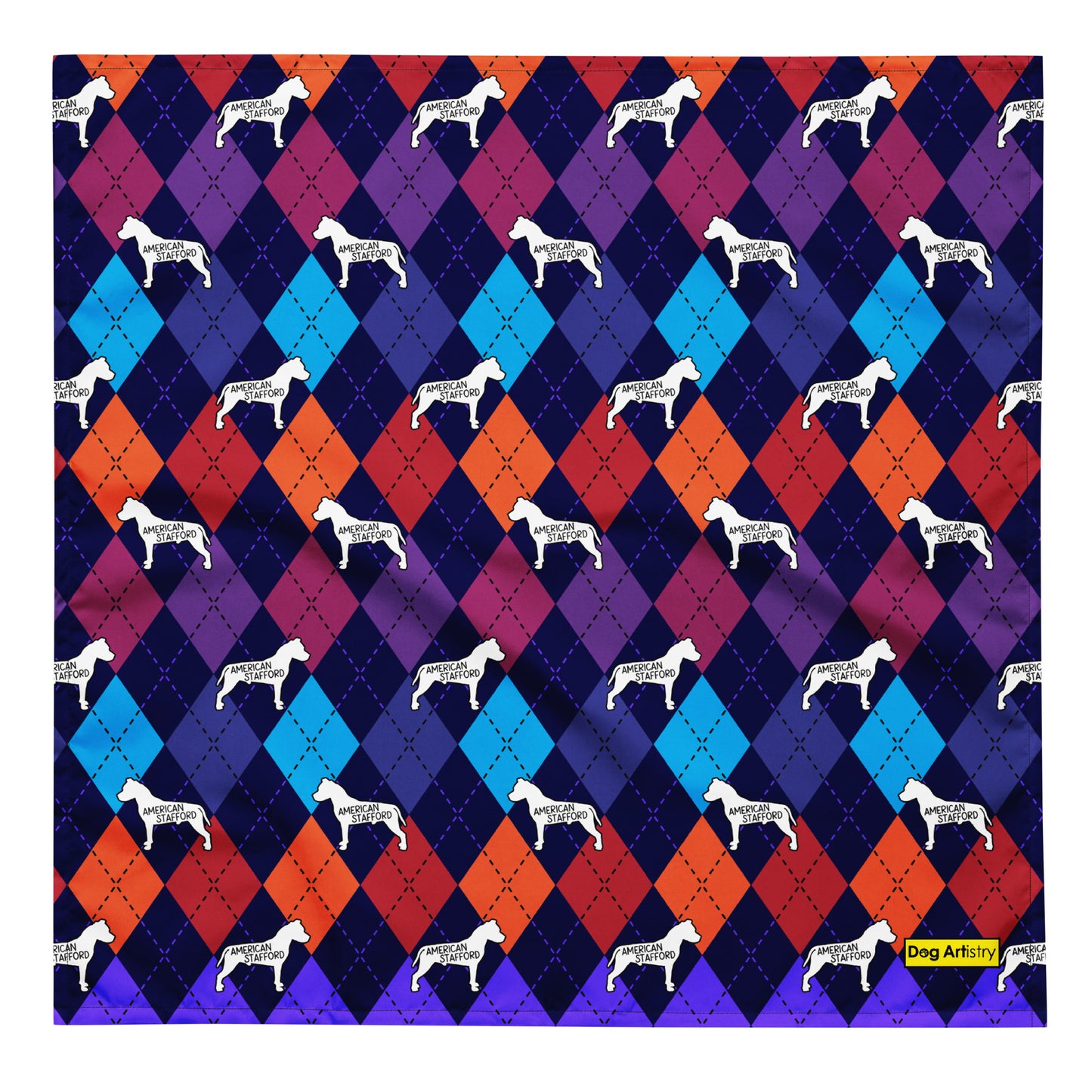 Colorful Argyle American Staffordshire All-over print bandana
