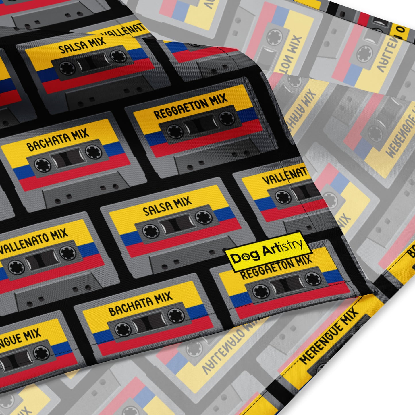 Colombian Flag Latin Music Cassette Tape All-over print bandana