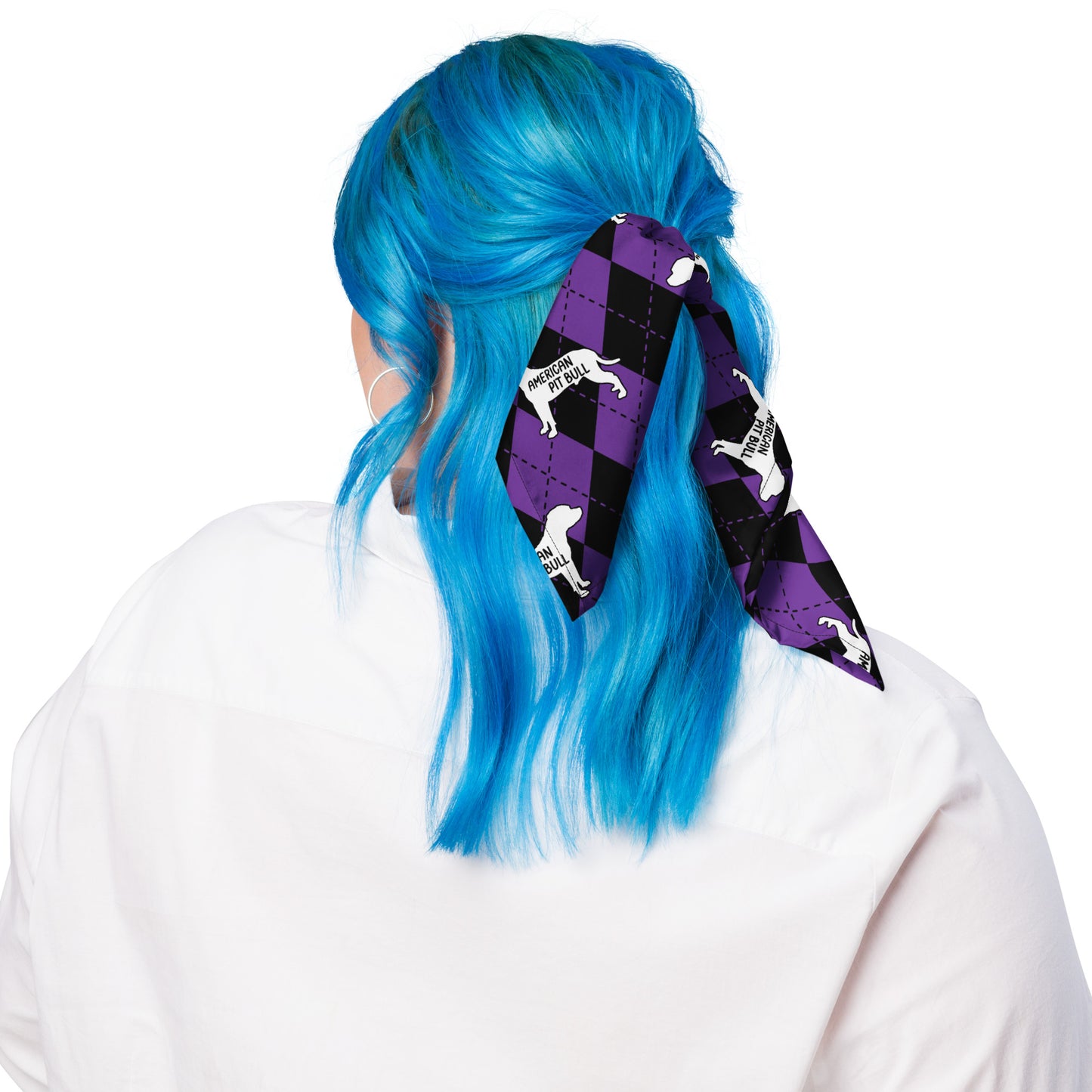 American Pit Bull Purple Argyle All-Over Print Bandana by Dog Artistry