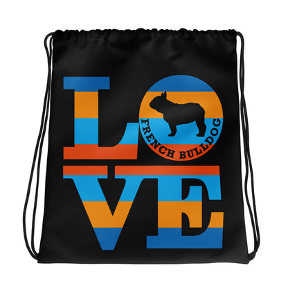 Love French Bulldog Drawstring bag