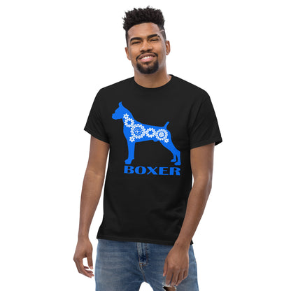 Boxer Bionic men’s black t-shirt by Dog Artistry.