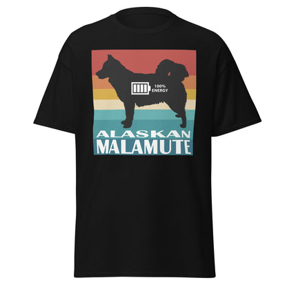Alaskan Malamute Men’s T-Shirt 100% Energy by Dog Artistry.