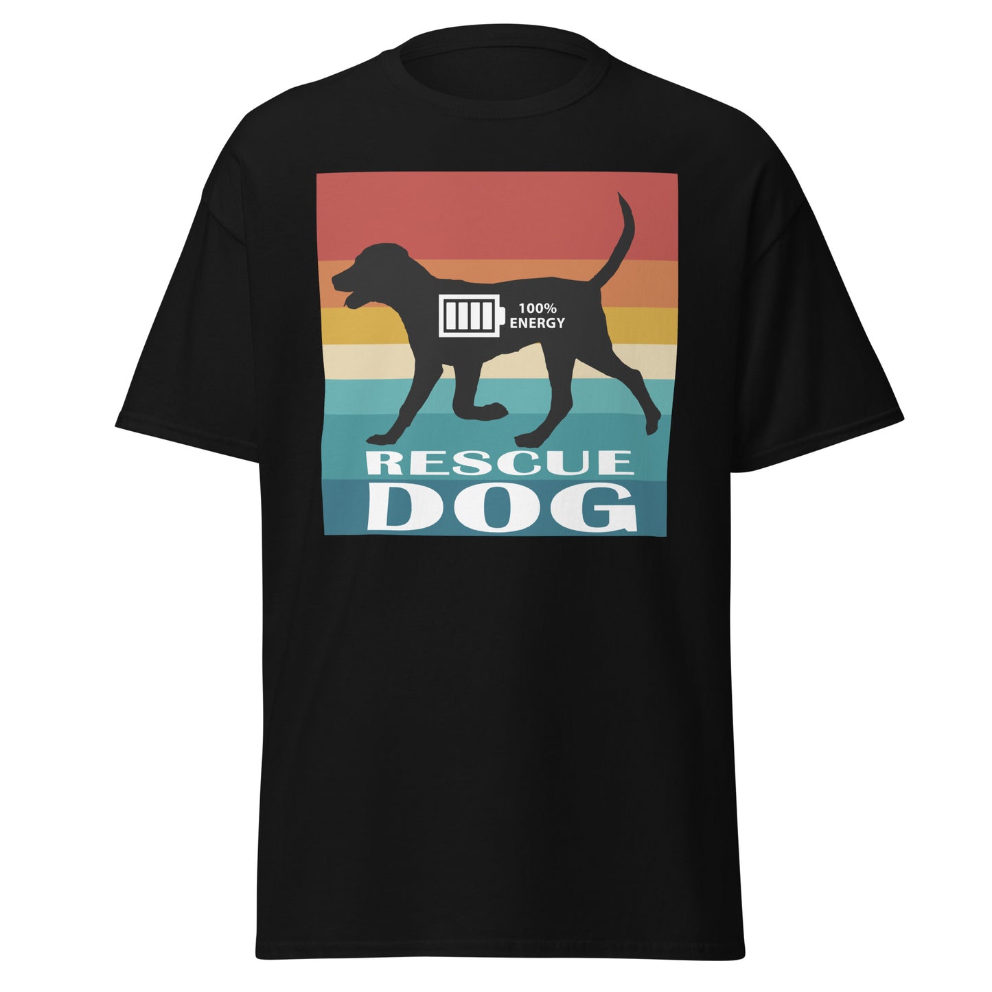 Rescue Dog 100% Energy Men's classic tee by Dog Artistry