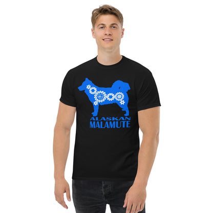 Alaskan Malamute Bionic men’s black t-shirt by Dog Artistry.