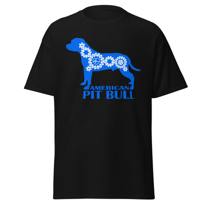 American Pit Bull Bionic men’s black t-shirt by Dog Artistry.