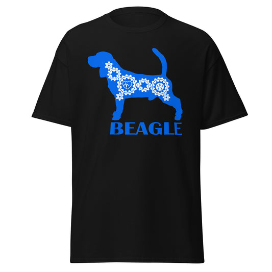 Beagle Bionic men’s black t-shirt by Dog Artistry.