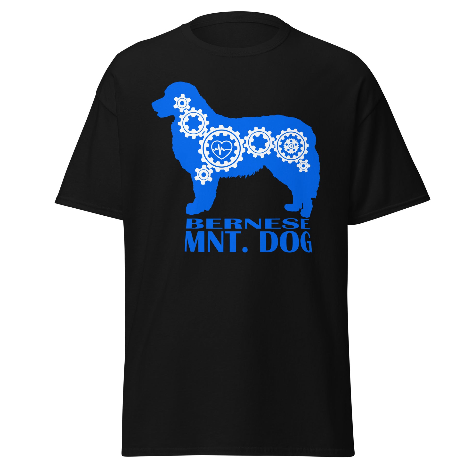 Bernese Mountain Dog Bionic men’s black t-shirt by Dog Artistry.