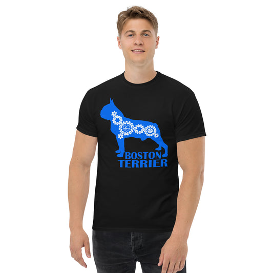 Boston Terrier Bionic men’s black t-shirt by Dog Artistry.