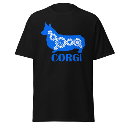 Corgi Bionic men’s black t-shirt by Dog Artistry.