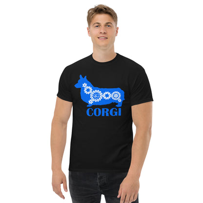 Corgi Bionic men’s black t-shirt by Dog Artistry.