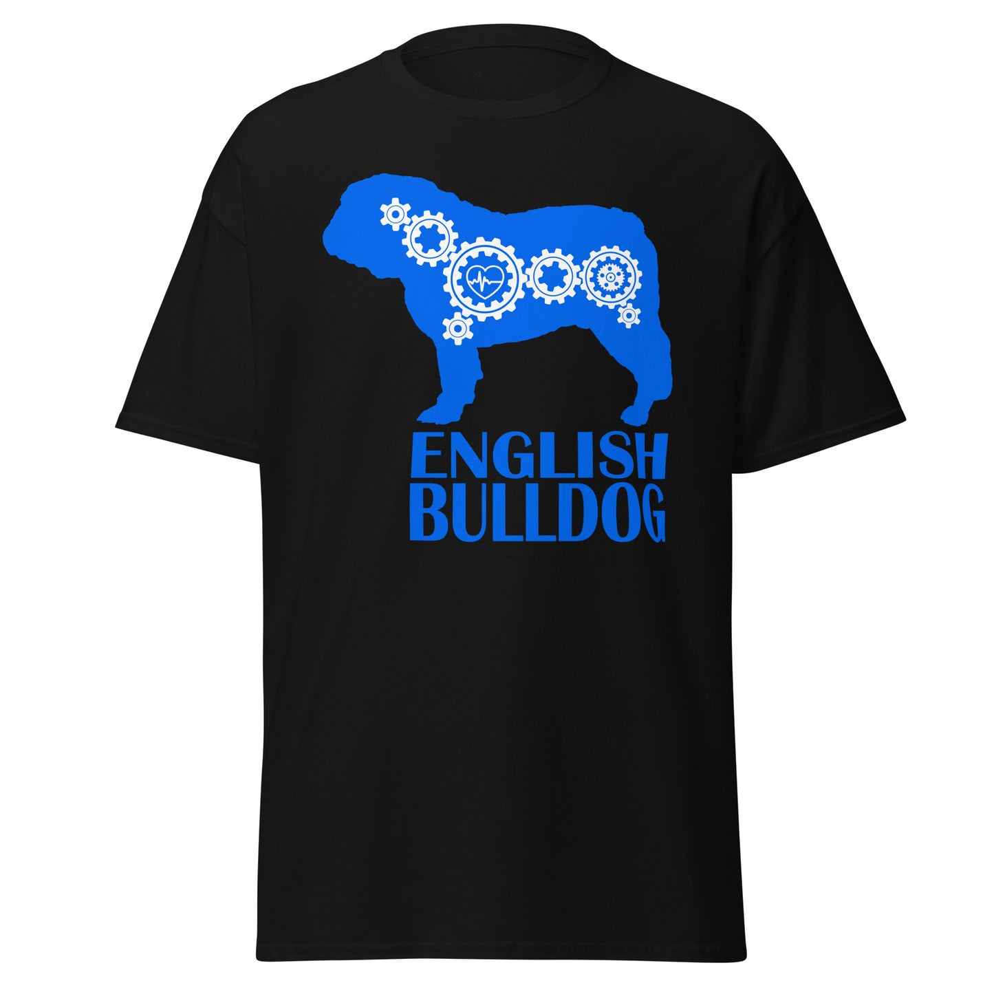 English Bulldog Bionic men’s black t-shirt by Dog Artistry.